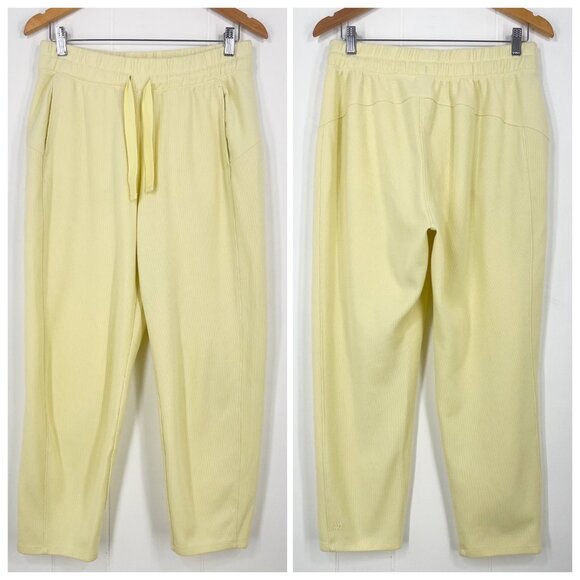 all in motion Pants - All in Motion Cozy Rib Straight Pant Crop High Rise Drawstring Waist Size Medium